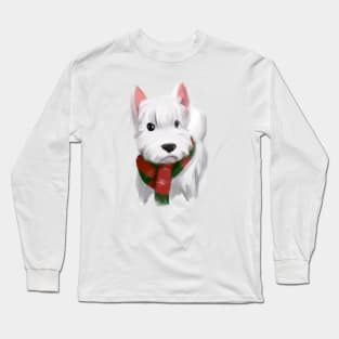 Cute West Highland White Terrier Drawing Long Sleeve T-Shirt